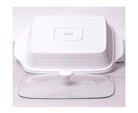 Марміт керамічний прямокутний 39x12x23 см 3л з підставкою Kamille (6404), зображення 4