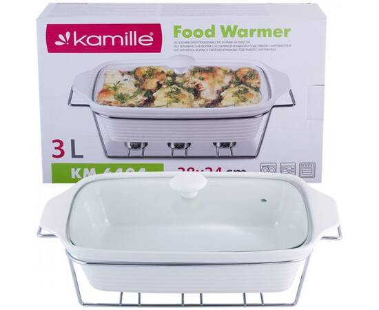 Марміт керамічний прямокутний 39x12x23 см 3л з підставкою Kamille (6404), зображення 6