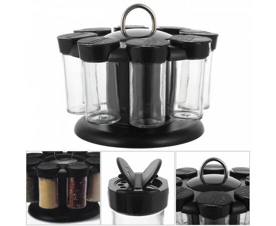 Набір ємностей для спецій на круглій підставці 8шт. Kamille (7050), зображення 3