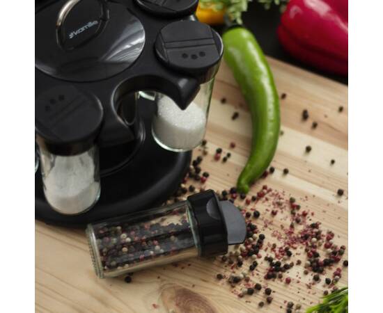 Набір ємностей для спецій на круглій підставці 8шт. Kamille (7050), зображення 4