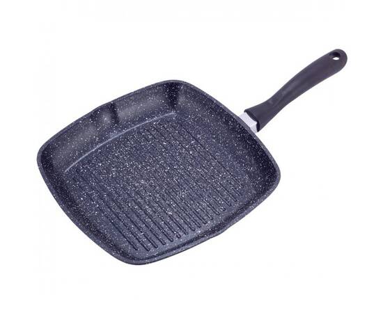 Сковорода-гриль 28 см із кришкою Kamille (4431), Колір: чорний, Тип: сковорода гриль, Форма: квадратна, Діаметр (см): 28, зображення 2