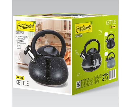 Чайник Maestro 3,0 л чорний (MR1316- BLACK), зображення 2