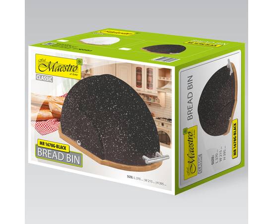 Хлібниця Maestro (Granite чорна) (MR-1678G-BLACK), зображення 4