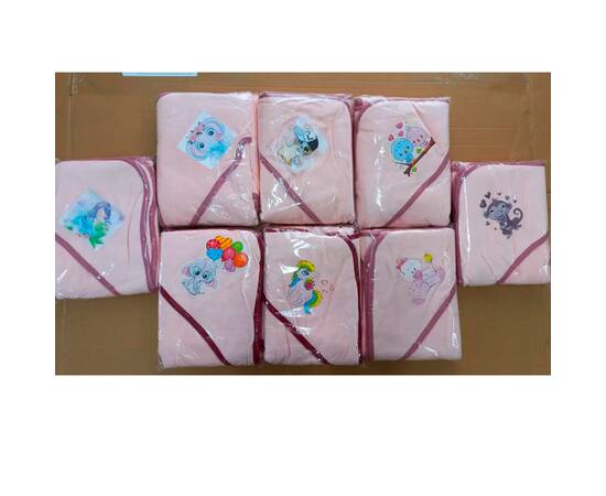 Полотенце детское для купанья велюровое с капюшоном 80x80 персиковый Zeron (18704), Цвет: персиковый, Размер: 80x80, изображение 2