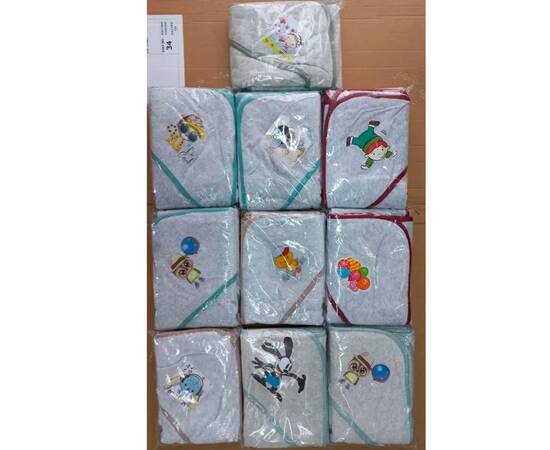 Полотенце детское для купанья велюровое с капюшоном 80x80 светло-серые Zeron (18703), Цвет: серый, Размер: 80x80, изображение 2