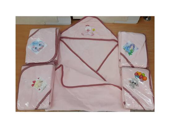 Полотенце детское для купанья велюровое с капюшоном 80x80 розовое Zeron (18708), Цвет: розовый, Размер: 80x80, изображение 2