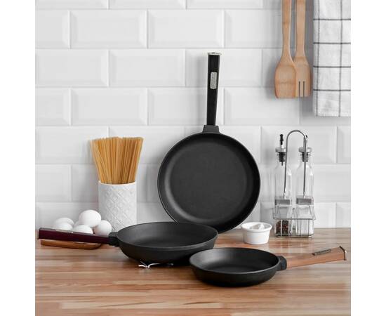 Сковорода чавунна 260х65,5 мм з ручкою Optima-Bordo Brizoll (O2660-P2), Колір: бордовий, Тип: сковорода глибока, Форма: кругла, Діаметр (см): 26, зображення 3