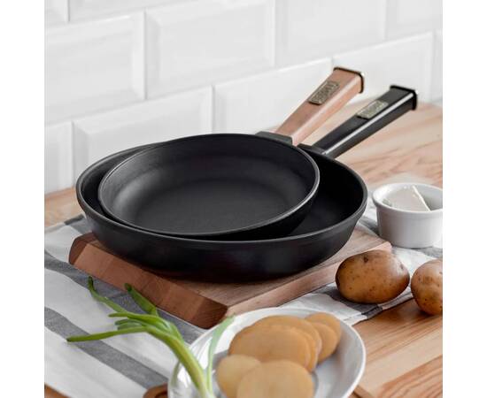 Сковорода чавунна 260х65,5 мм з ручкою Optima-Bordo Brizoll (O2660-P2), Колір: бордовий, Тип: сковорода глибока, Форма: кругла, Діаметр (см): 26, зображення 2