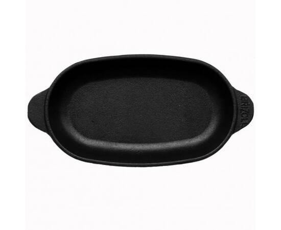 Сковорода чавунна овальна порційна 180х100х25 мм Brizoll (H1810), Колір: чорний, Тип: сковорода порційна, Форма: овальна, Діаметр (см): 18, зображення 2