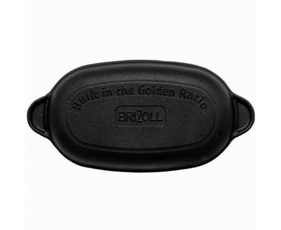 Сковорода чавунна овальна порційна 180х100х25 мм Brizoll (H1810), Колір: чорний, Тип: сковорода порційна, Форма: овальна, Діаметр (см): 18, зображення 3