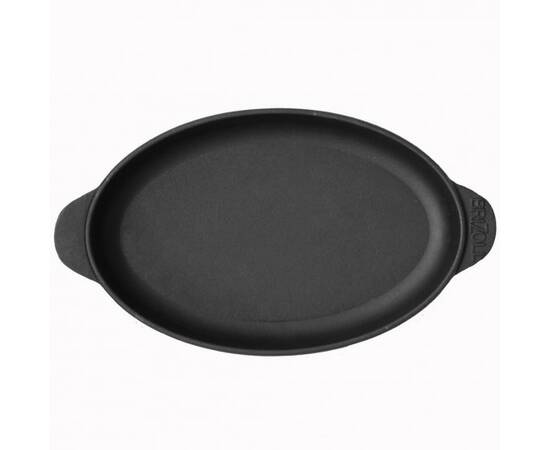 Сковорода чавунна овальна порційна 220х140х25 мм Brizoll (H2214), Колір: чорний, Тип: сковорода порційна, Форма: овальна, Діаметр (см): 22, зображення 2