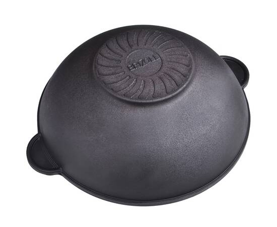 Сковорода чугунная WOK 3,7л 280х96 мм Brizoll (W28), Цвет: черный, Тип: сковорода вок, Форма: круглая, Диаметр (см): 28, изображение 2