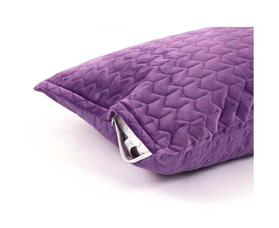 Чехол на подушку 50х70 стеганый микрофайбер+велюр Руно (382.55_Violet), Цвет: фиолетовый, Тип: наволочки, Размер: 50x70, изображение 3