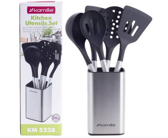 Набор кухонных принадлежностей 6предметов с подставкой Kamille (5238), изображение 4