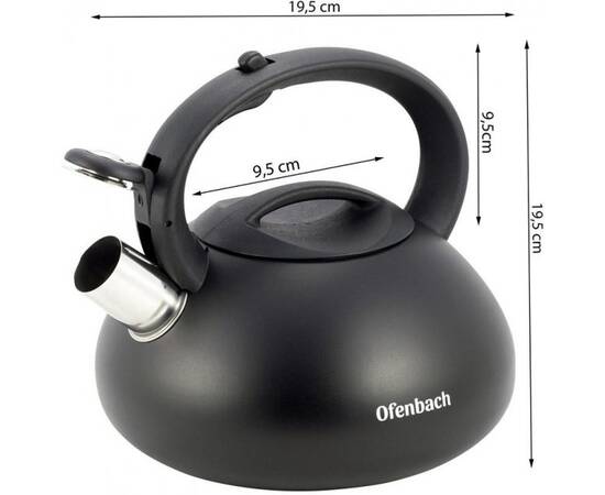 Чайник 2,5л со свистком и ручкой из нейлона Ofenbach (100302), изображение 3