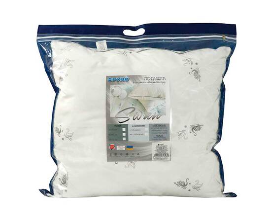 Подушка 70х70 зі штучного лебяжого пуху Руно (313.52_Silver Swan), Колір: білий, Розмір: 70x70, зображення 4