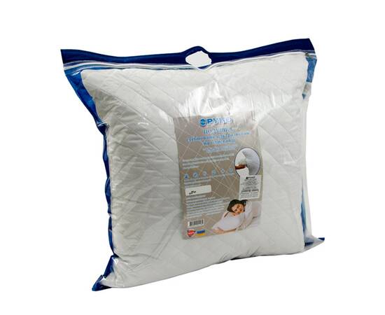 Подушка 70х70 силіконова стьобана на блискавці Ромб Руно (313.52УМ_Ромб), Колір: білий, Розмір: 70x70, зображення 5