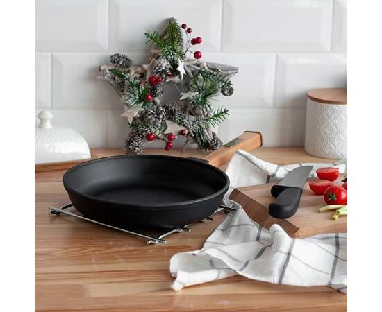 Сковорода чугунная 280х55 мм с ручкой Optima Brizoll (O2840-P), Цвет: коричневый, Тип: сковорода, Форма: круглая, Диаметр (см): 28, изображение 2