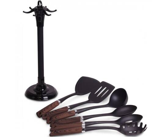 Набір кухонних речей 7 шт, нейлонові (під дерево) Kamille (5030A), зображення 2