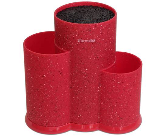 Підставка для ножів та кухонного приладдя потрійна 22 см Kamille (7608), зображення 3