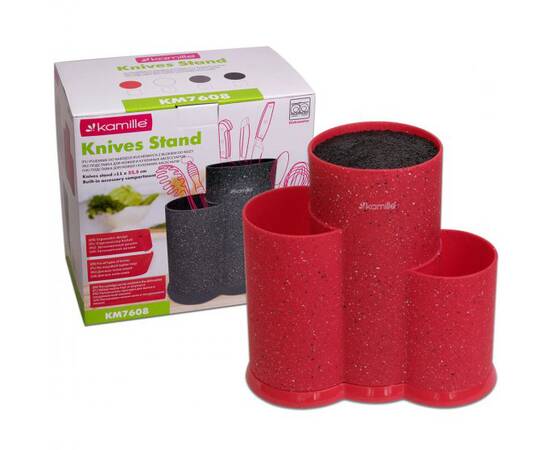 Підставка для ножів та кухонного приладдя потрійна 22 см Kamille (7608), зображення 7