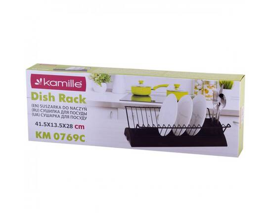 Сушарка для посуду 41,5x26x11,5 см з піддоном Kamille (0769C), зображення 5