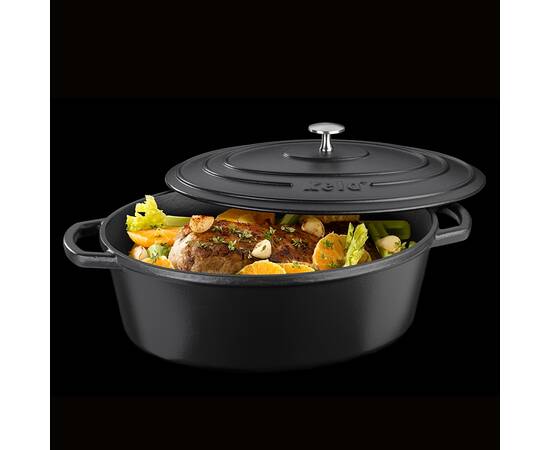 Гусятниця чавунна з кришкою KELA Calido 33х26х12 см, 6 л (12473) чорний, зображення 2