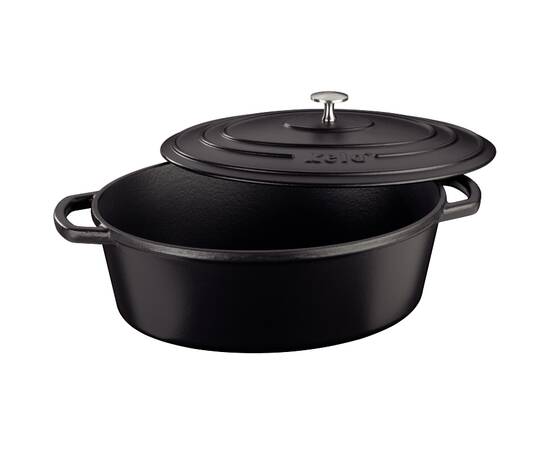 Гусятниця чавунна з кришкою KELA Calido 33х26х12 см, 6 л (12473) чорний, зображення 3