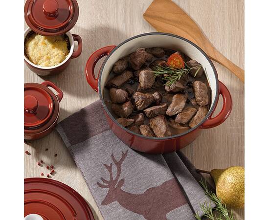 Каструля чавунна з кришкою KELA Calido 24 см, 3,8 л (11941), Тип: каструля, Об'єм: 4 л, Колір: червоний, зображення 4