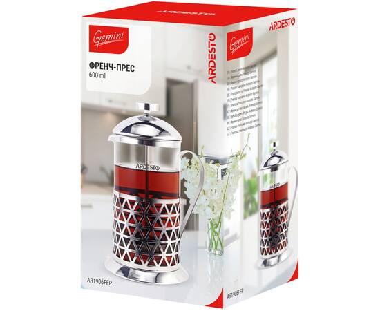 Френч-прес Ardesto Gemini Fasano 600 мл Ardesto (AR1906FFP), зображення 3