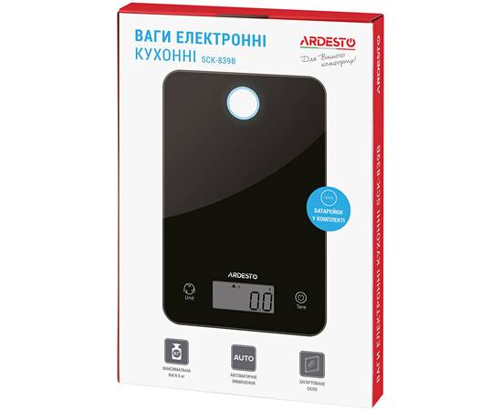 Весы кухонные черные Ardesto (SCK-839B), изображение 7
