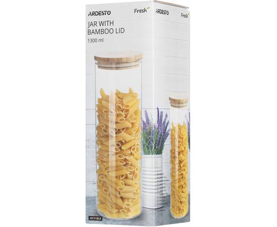 Банка для зберігання Fresh кругла 1300 мл бамбук Ardesto (AR1313BLR), зображення 4