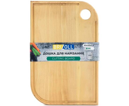Дошка для нарізки Бук 30х20х1,8 см Brizoll (D002), зображення 3
