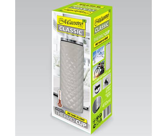 Термокружка 0,45 л Maestro (MR1648-45-GREY), изображение 3