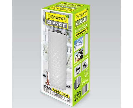 Термокружка 0,45 л Maestro (MR1648-45-WHITE), изображение 3