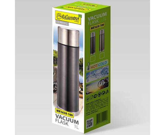 Термос металик 0,5 л серый Maestro (MR1638-50 с), изображение 3