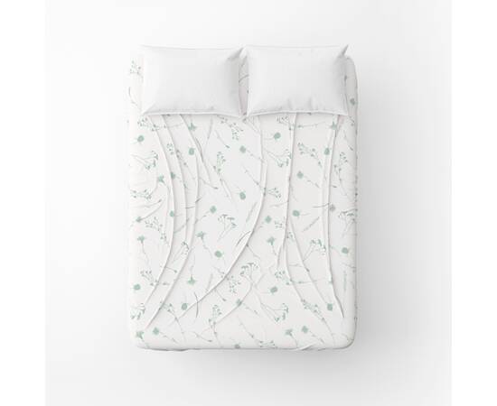 Простынь бязевая Home Line 150х215 ВОЛОШКИ зелені на белому (163079), изображение 2