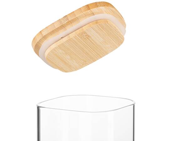 Банка для зберігання Fresh квадратна 700мл бамбук Ardesto (AR1370BLS), зображення 2