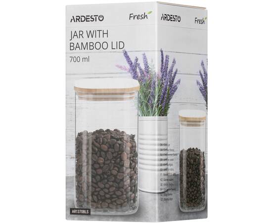 Банка для зберігання Fresh квадратна 700мл бамбук Ardesto (AR1370BLS), зображення 3