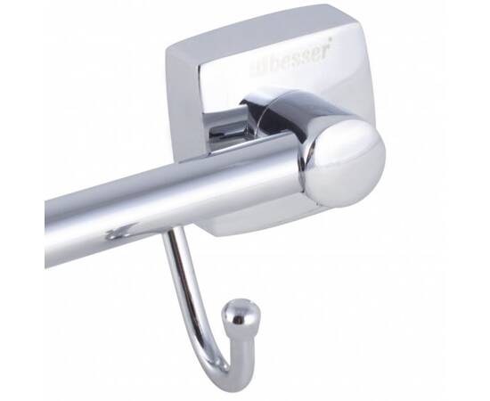 Гачки на планці 5шт 35.5x6.5x6.5 см із нержавіючої хромованої сталі Besser (8822), зображення 3