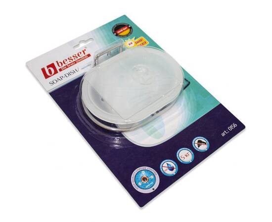 Мильниця овальна 13x9.5x5.5 см пластикова на хромованій підвісці з кріпленням "SMART STICKER" Besser (156), зображення 5