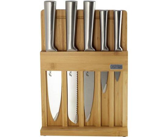 Набор кухонный ножей на деревяной подставке (5 ножей + досточка) Kamille (5168), изображение 2