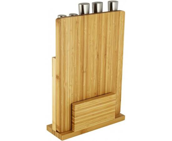 Набор кухонный ножей на деревяной подставке (5 ножей + досточка) Kamille (5168), изображение 3