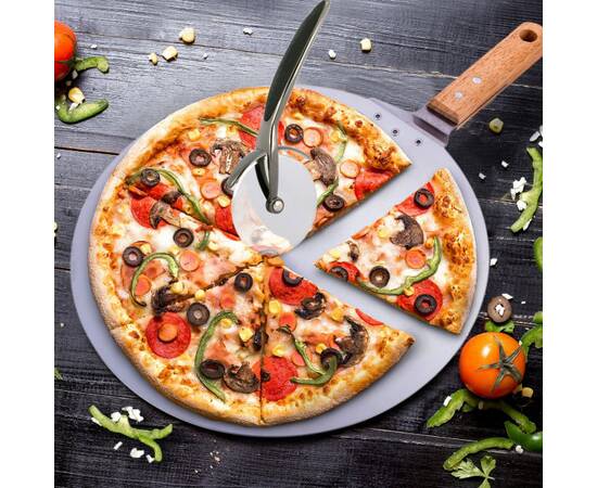 Підставка для піци O30, 5x49 см з дерев'яною ручкою Kamille (8833), зображення 4