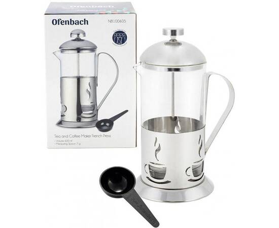 Френч-прес 600 мл з мірною ложкою Ofenbach (100605), зображення 4