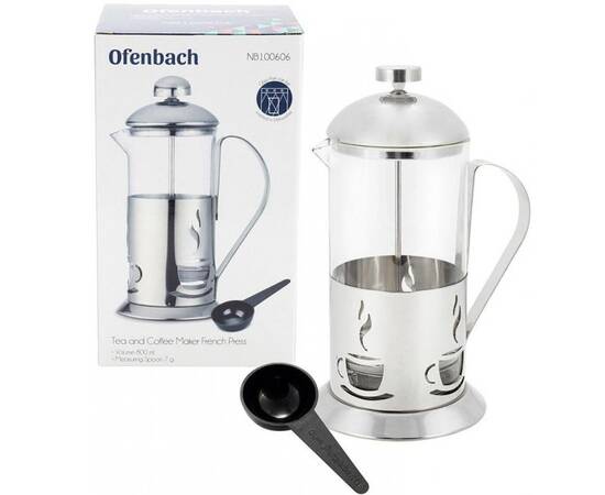 Френч-пресс 800 мл с мерной ложкой Ofenbach (100606), изображение 4