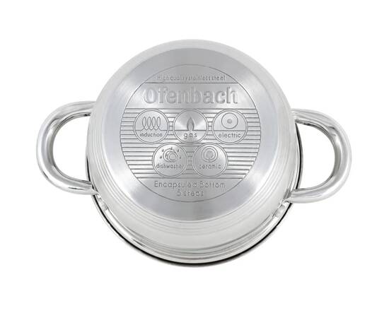 Кастрюля 14x8,5cm. с крышкой Ofenbach (100510), Тип: кастрюля, Объем: 1,1 л, Цвет: серебряный, изображение 2