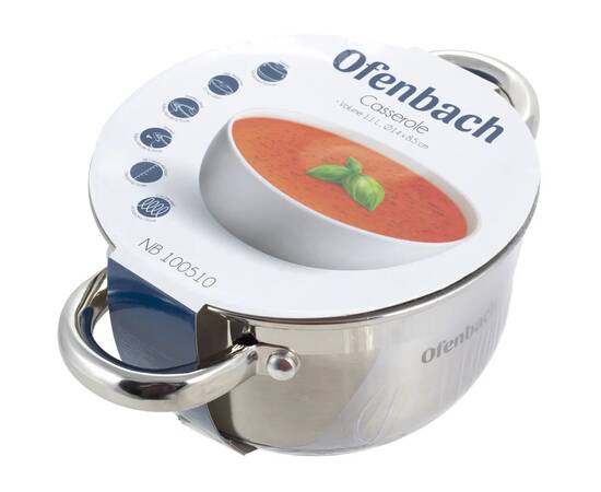 Кастрюля 14x8,5cm. с крышкой Ofenbach (100510), Тип: кастрюля, Объем: 1,1 л, Цвет: серебряный, изображение 3