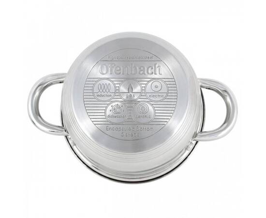 Каструля 16x9, 5cm. з кришкою Ofenbach (100511), Тип: каструля, Об'єм: 1,7 л, Колір: срібний, зображення 3