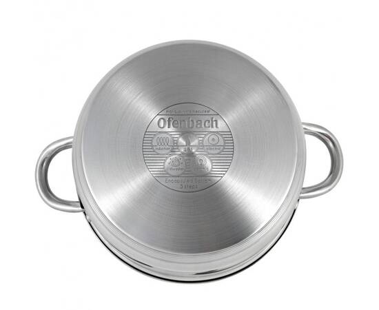 Каструля 24x13, 5cm. з кришкою Ofenbach (100514), Тип: каструля, Об'єм: 6 л, Колір: срібний, зображення 2